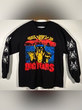 Dog Years Skate Drift Die Long Sleeve Shirt XL Black Zillakami City Morgue Tee